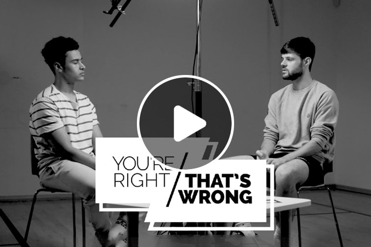 A video preview thumbnail showing two men in discussion