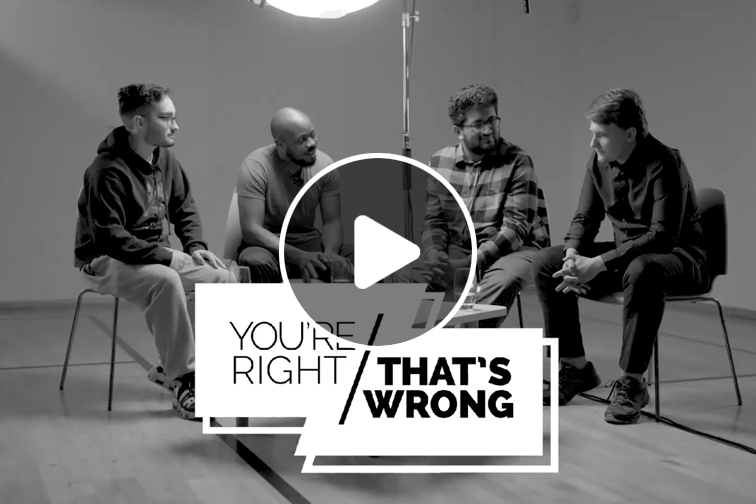 A video preview thumbnail showing four men in discussion